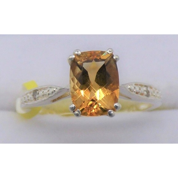 Chuck Clemency Yellow Citrine Gemstone Ring Solitaire Sterling Silver 925 Size 7 - Picture 10 of 16